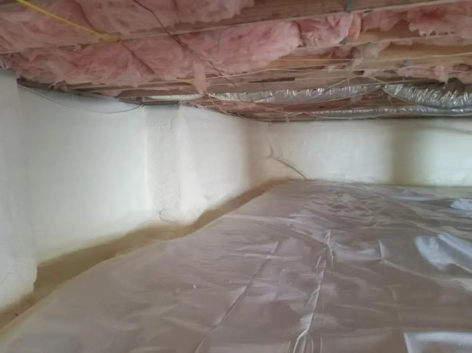 Crawl space encapsulation with closed-cell spray foam for Metal Roof Coating in Peru